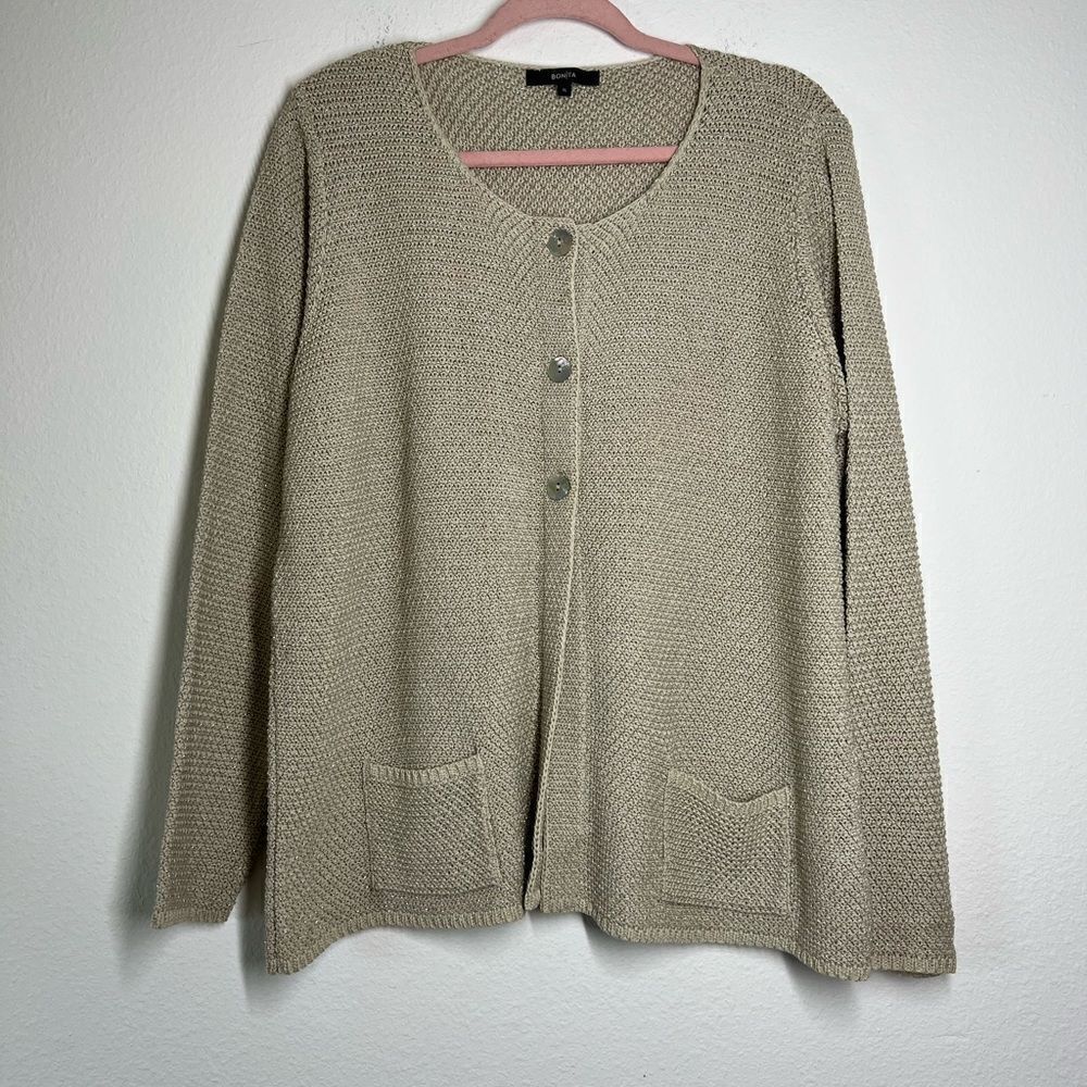 BONITA METALLIC 3 Button Long Sleeve Cardigan Size XL collection 2022